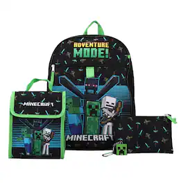 Bioworld - Minecraft Adevnture Mode 5 Piece 16 Inch Backpack Set - Green