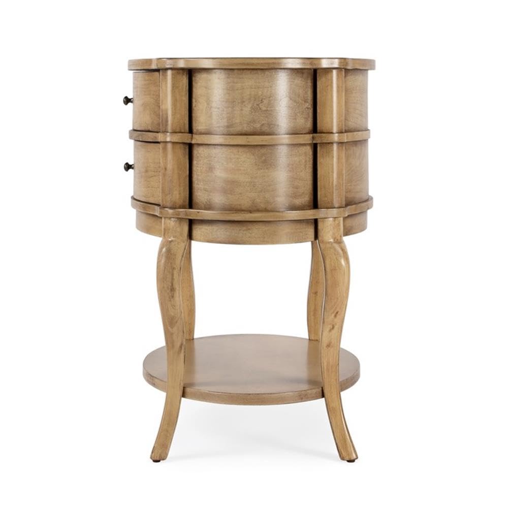 Alt View 1. Butler Specialty - Jarvis Oval 2-Drawer Side Table - Beige.