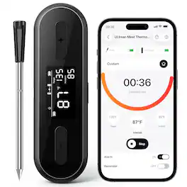 Ultrean - Smart Wireless Meat Thermometer with Magnetic Base for BBQ, Grill, Oven & Smoker