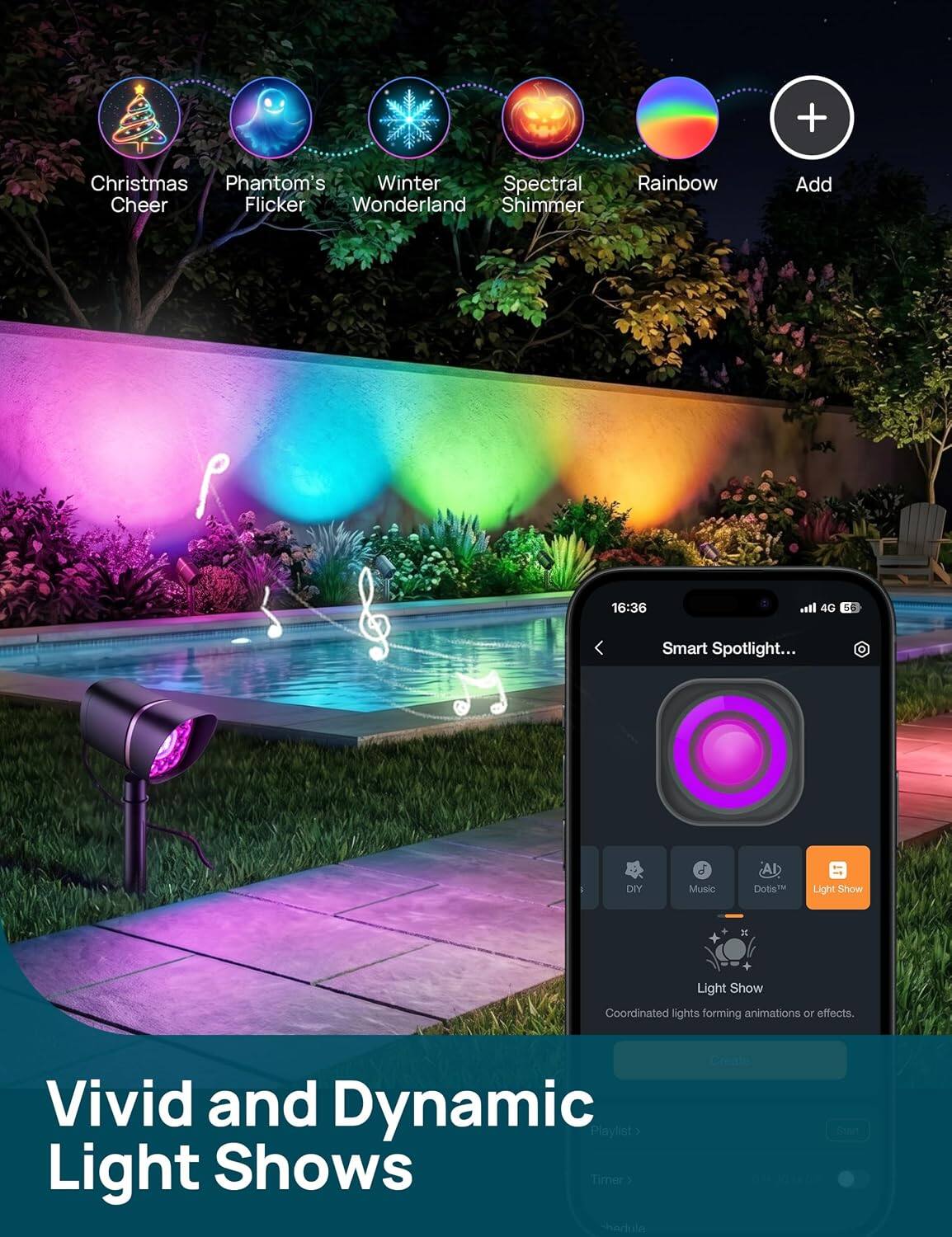 Linkind Smart Low Voltage Landscape Spotlights, 800lm RGBW