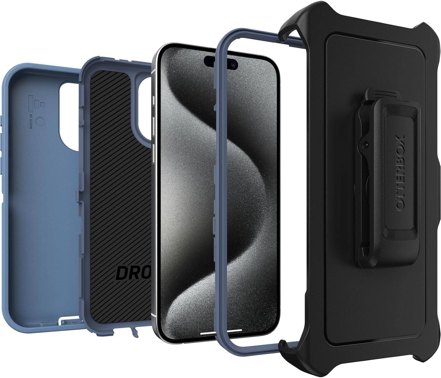 The text on the image can be grouped and corrected as follows:

- MADE IN
- DRO
- OTTERBOX