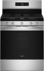 Whirlpool - 5.0 Cu. Ft. Fresstanding Gas Range with Air Cooking Technology and Steam Clean - Stainless Steel - Front_Zoom