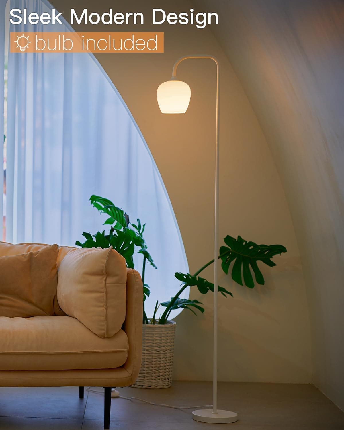 Sleek Modern Design  
bulb included