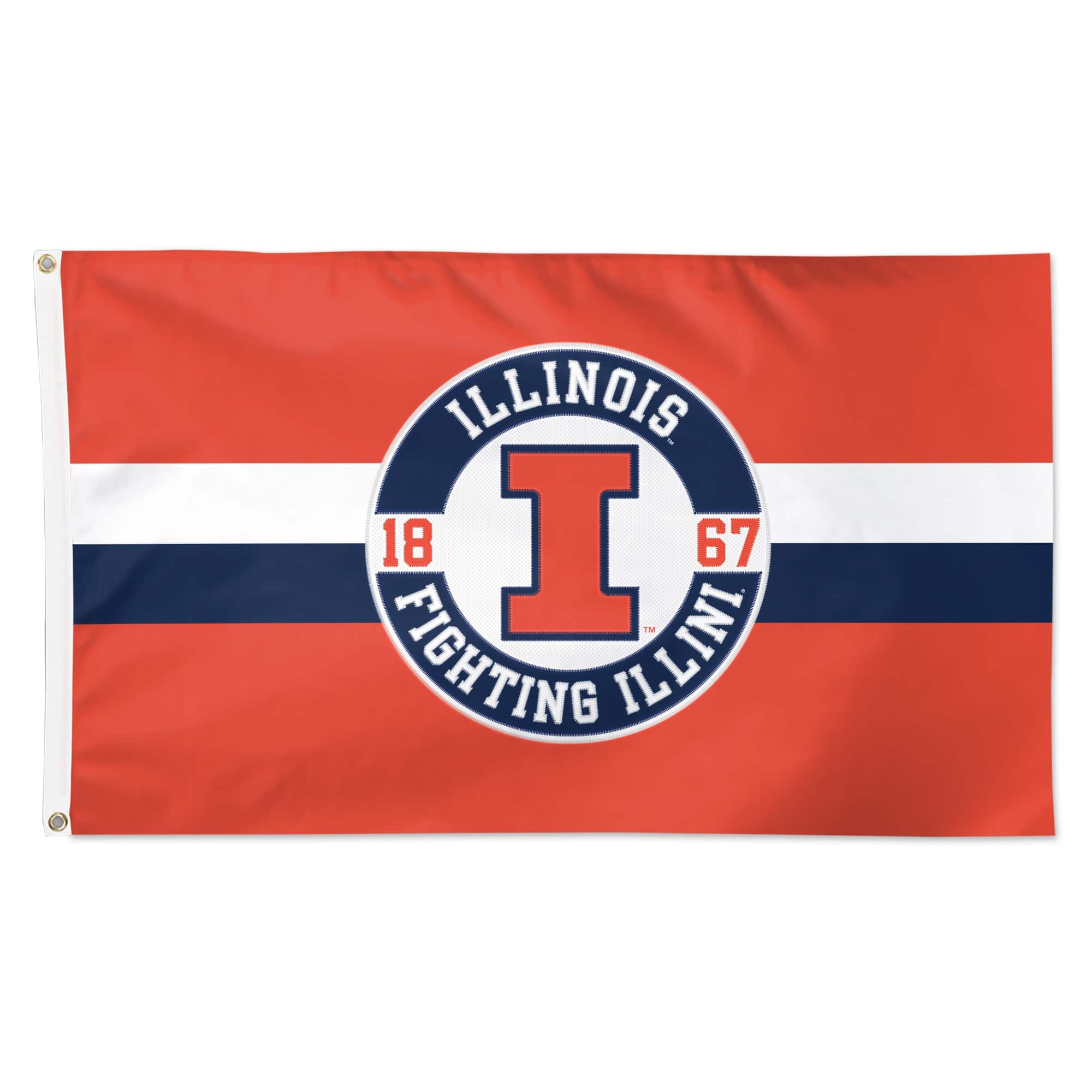 WinCraft - Illinois Fighting Illini 3' x 5' Applique Flag - Multicolor