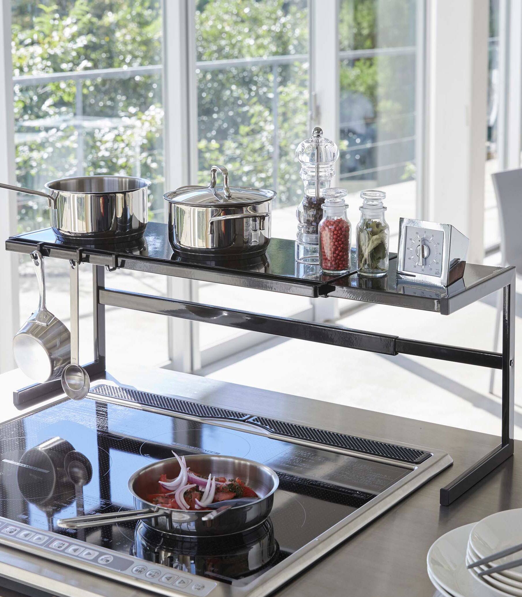 Alt View 10. Yamazaki Home - Expandable Countertop Shelf - Steel - Black.