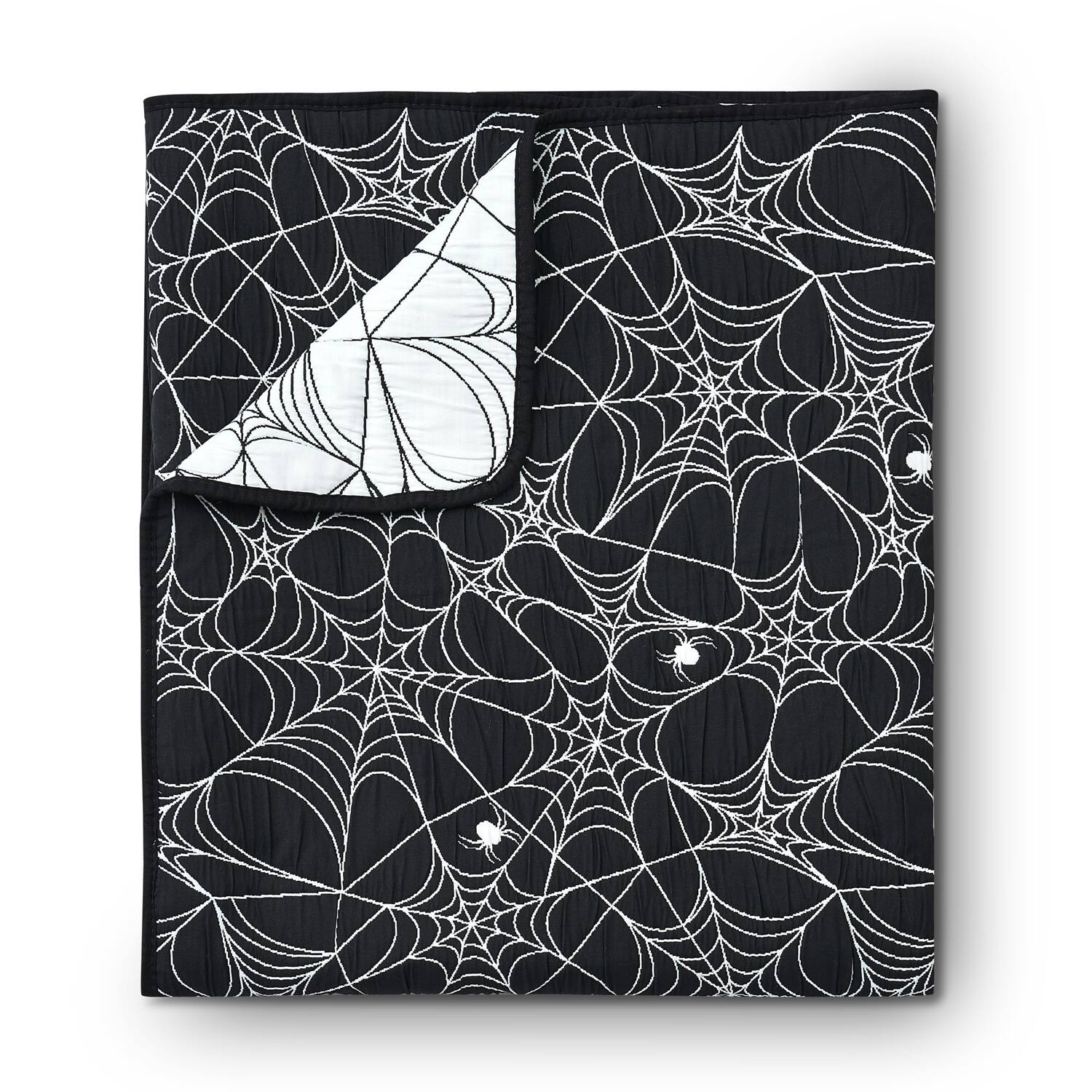 Back. Greenland Home Fashions - Greenland Home Fashions Spinderella 100% Polyester Accessory Throw 50x60 Black - Black.
