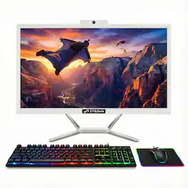 STGSivir - All in One Desktop PC, 21.5" FHD Display, Intel Core i7 up to 3.9G, 16GB RAM, 512GB SSD, WiFi 5, Win11H - White