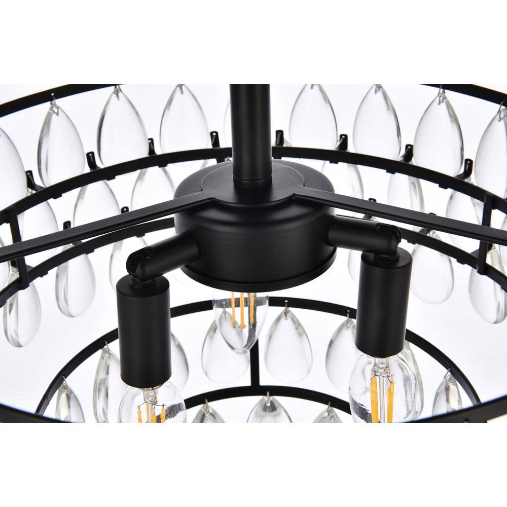 Alt View 1. Elegant Lighting - Mila 16 inch flush mount in black - Black.
