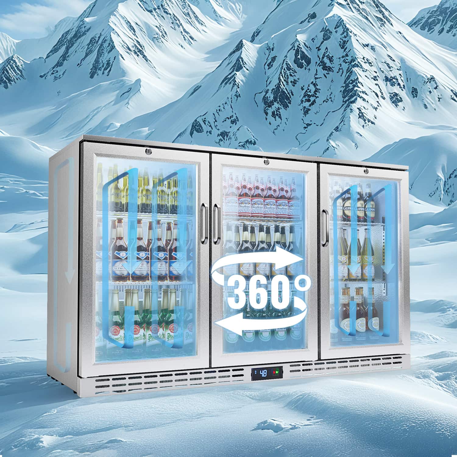 Coolake 53 inch 11.7 cu.ft Back Bar Cooler Commercial Counter