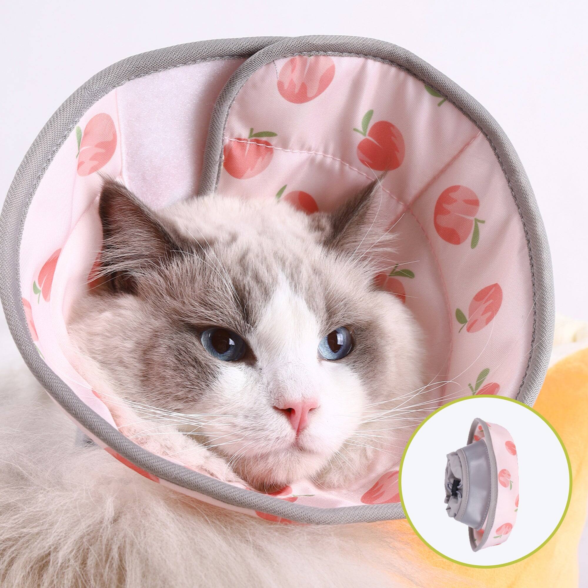 Front. PawsPik - PawsPik Adjustable Dog & Cat Recovery Soft-Cone, Peach, Large - Pink.