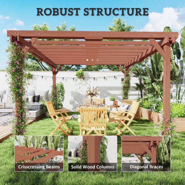 ROBUST STRUCTURE

- Crisscrossing Beams
- Solid Wood Columns
- Diagonal Braces