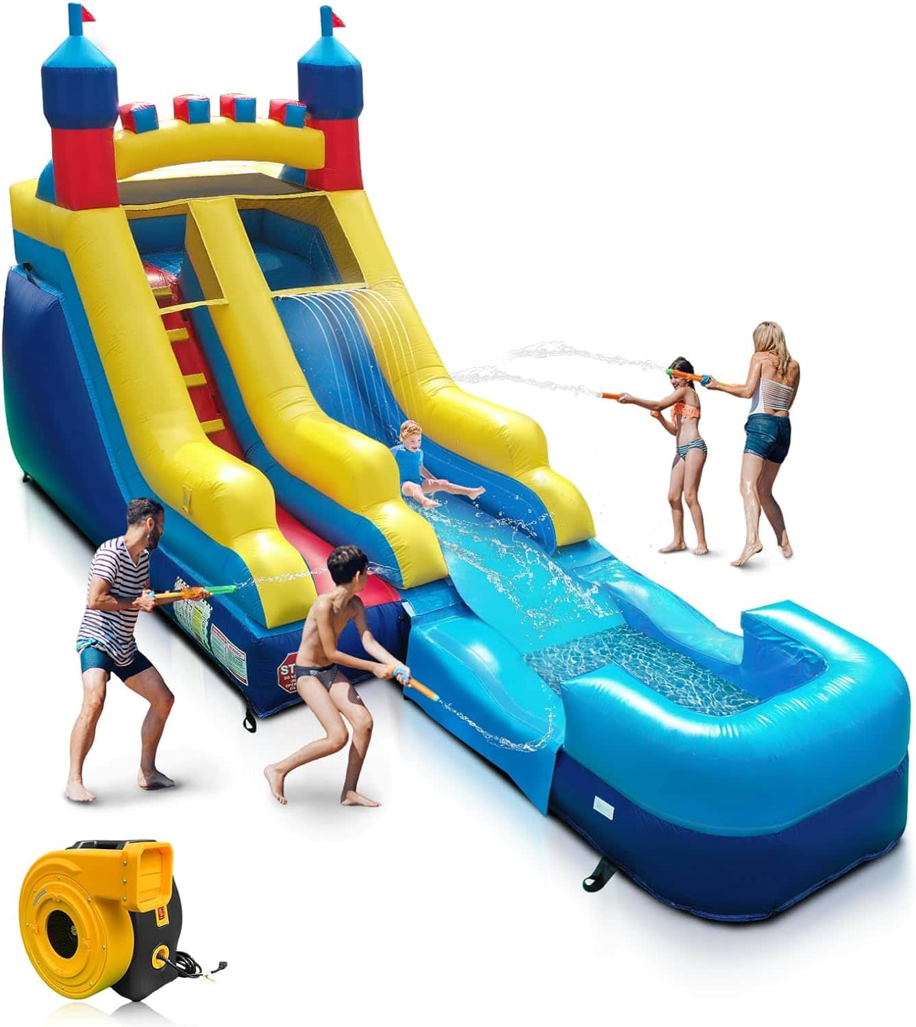Winado - Commercial Grade Water Slide Bounce House with Double Water Slides for Adults and Kids, 100% PVC Vinyl Bouncy Castle