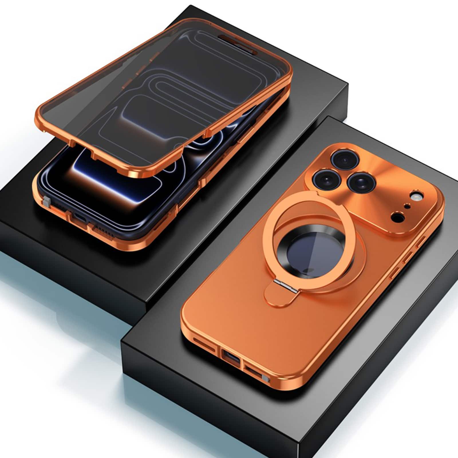 UUCOVER - For Apple iPhone 17 Pro Magnetic Kickstand Case with Privacy Tempered Screen Protector Cover - Compatible with MagSafe - Orange price history on PriceWatchPro