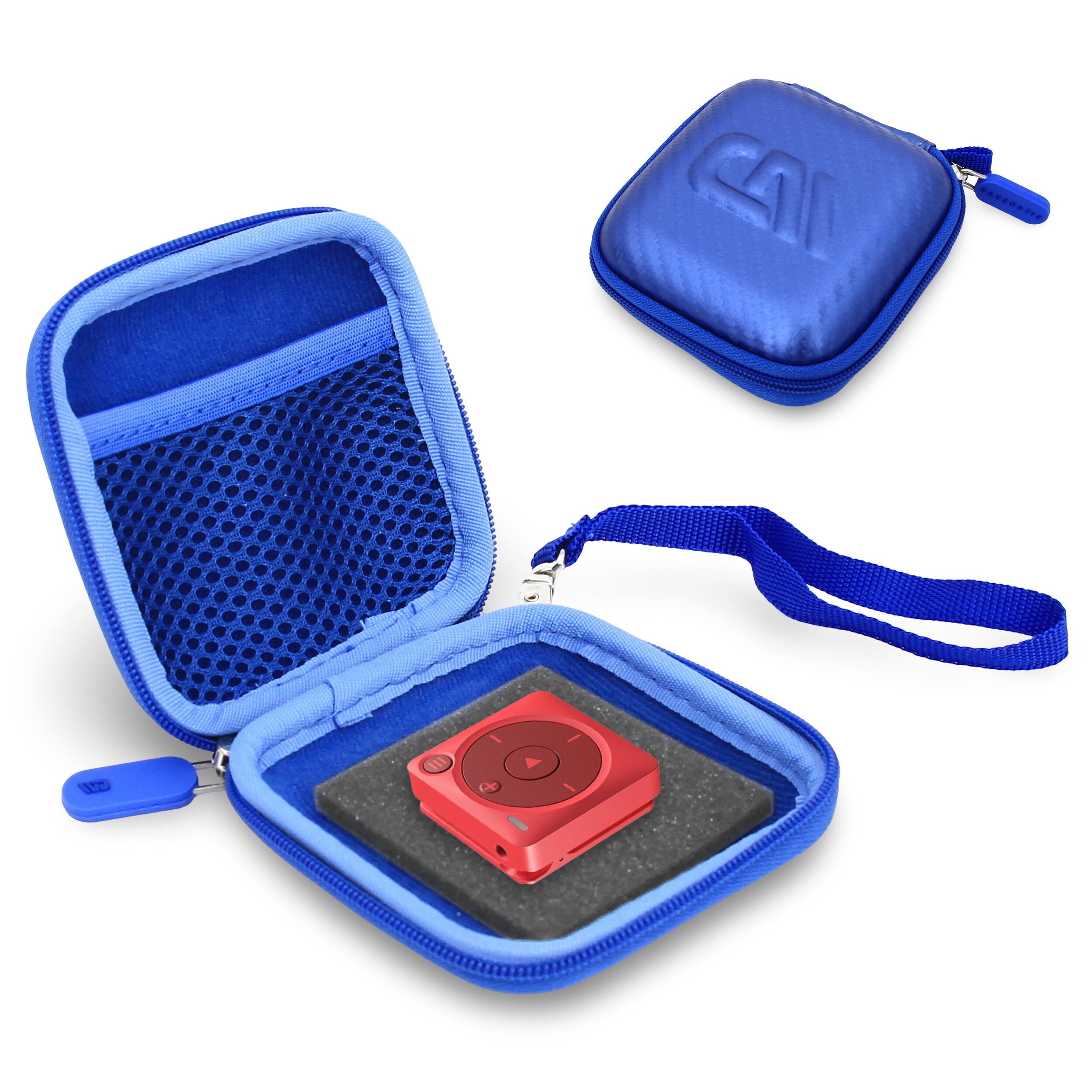 Front. CASEMATIX - Carry Case for Mighty 3 Spotify & Amazon Music Player – Hard Shell Travel Case for Portable Offline Music Player - Blue.