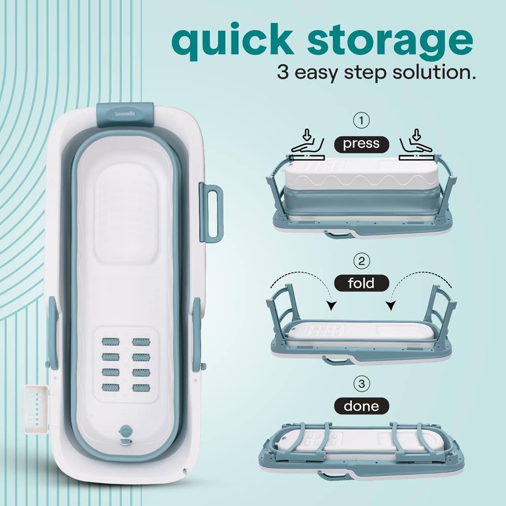 quick storage  
3 easy step solution.  
1 press  
2 fold  
3 done
