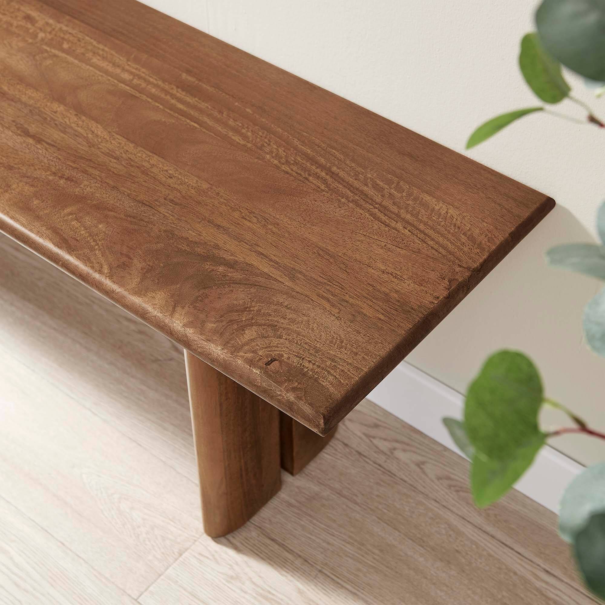 Alt View 6. Modway - Amistad 58" Wood Bench by Modway - Brown.