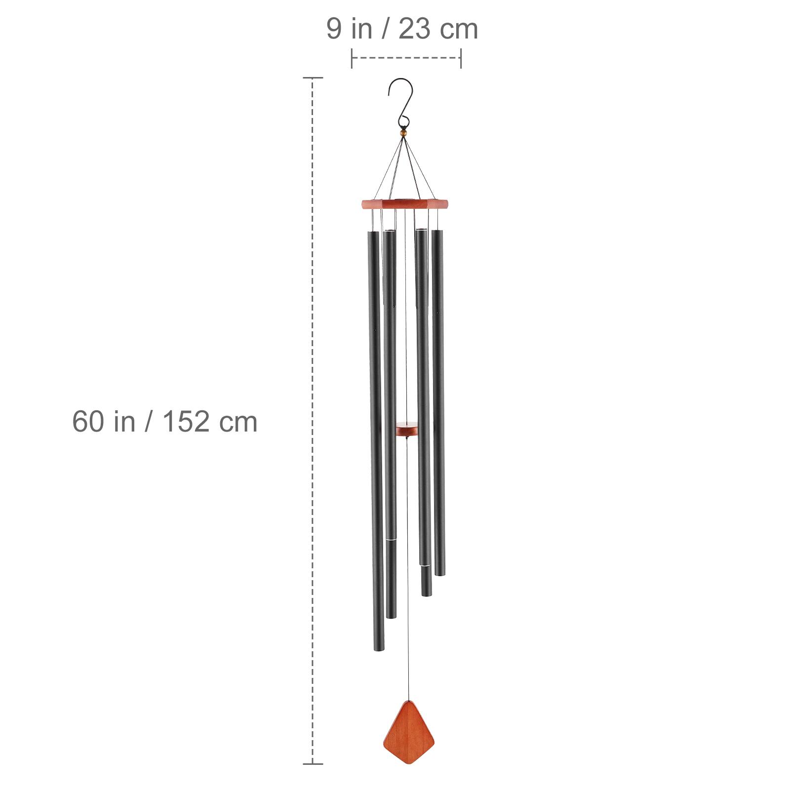 Alt View 4. VEVOR - Wind Chimes for Outside, 60 in, Deep Tone Wind Chimes with 6 Tubes, Unique Large Memorial Wind Chimes for Anniversary - Black.