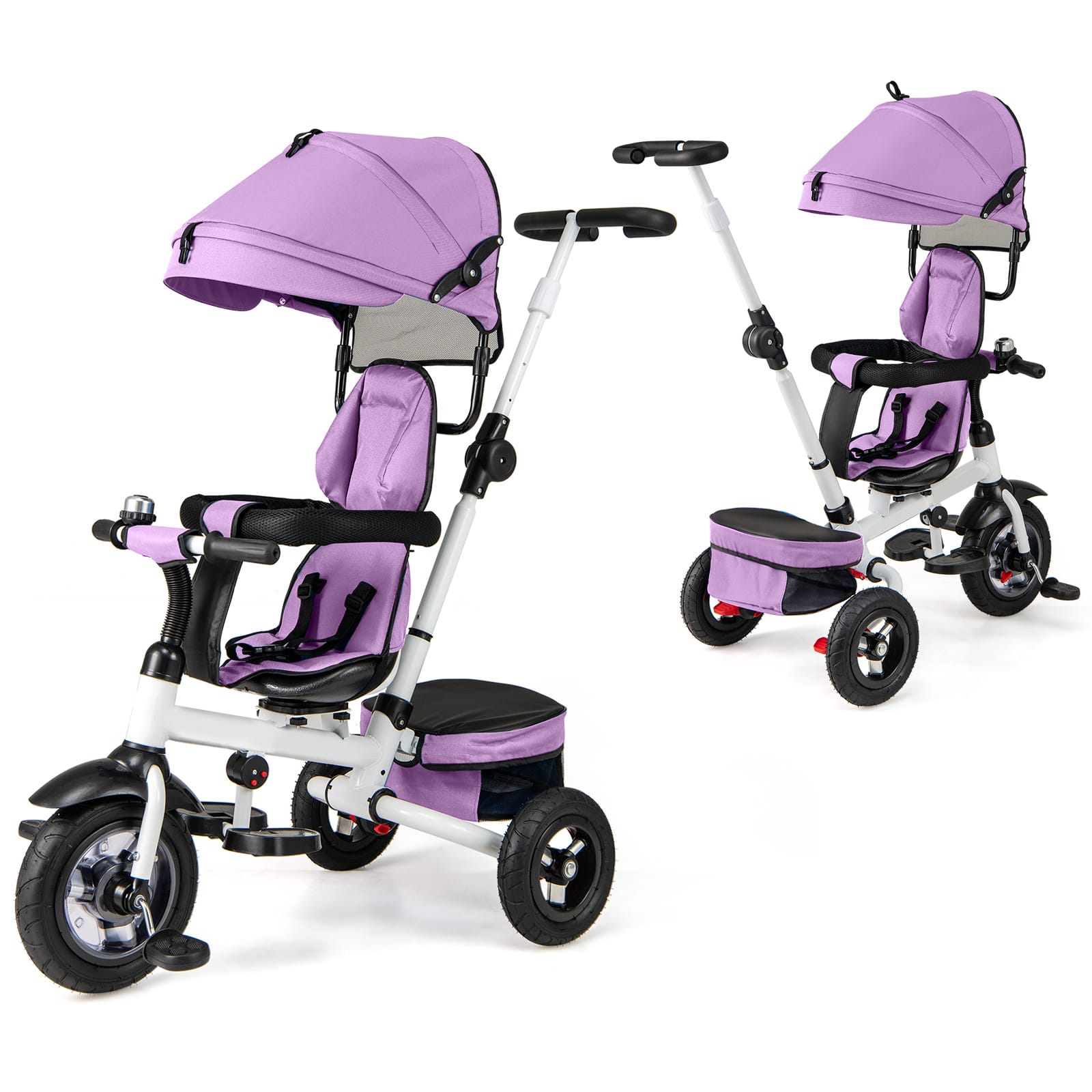 Gymax - 5-in-1 Folding Trike for Toddlers 1-5 Years Old w/ Safety Harness Storage - Pink price history on PriceWatchPro
