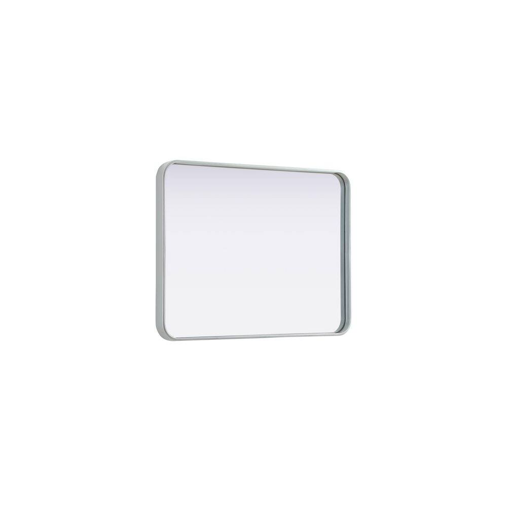 Alt View 1. Elegant Decor - Contour Metal Rectangle Mirror 24x32 in Silver - Silver.
