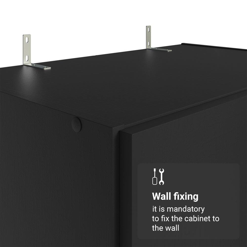 Wall fixing  
it is mandatory to fix the cabinet to the wall