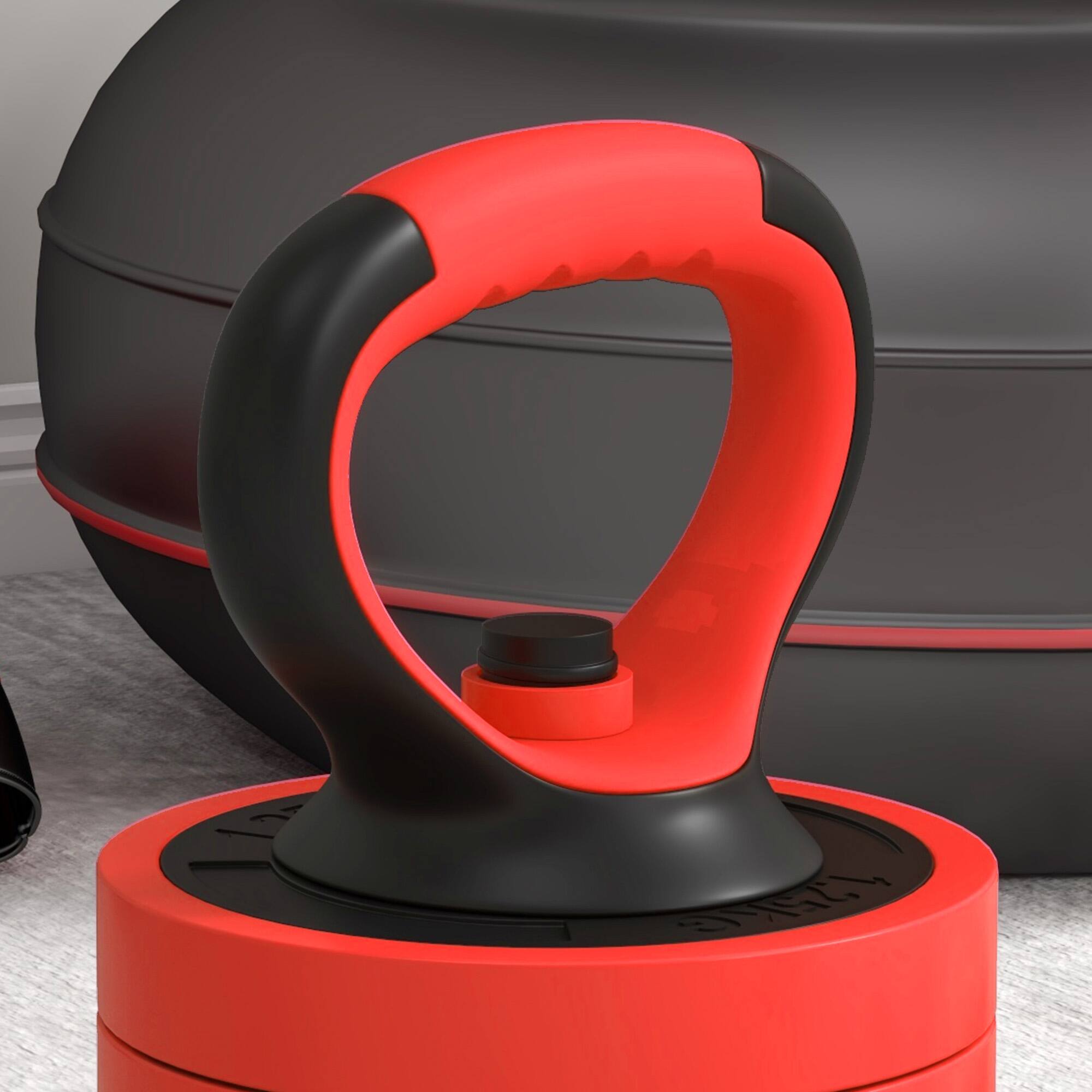 Alt View 8. Soozier - Adjustable Dumbbell Sets, 4 in1 Weights Dumbbells Set Used as Barbell, Kettlebells, Push up Stand - Red.