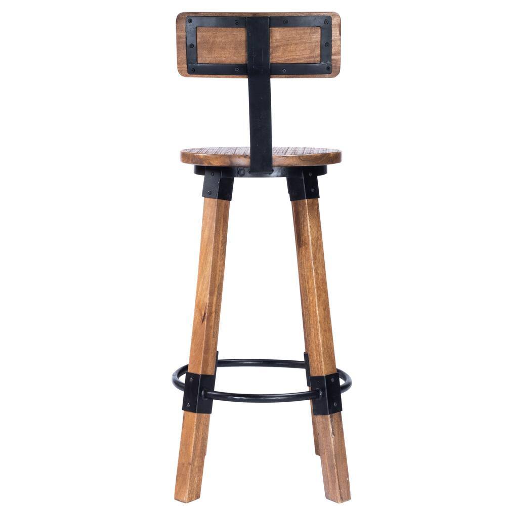Alt View 2. Butler Specialty - Mountain Lodge Wood & Metal 30" Bar Stool - Natural Wood.