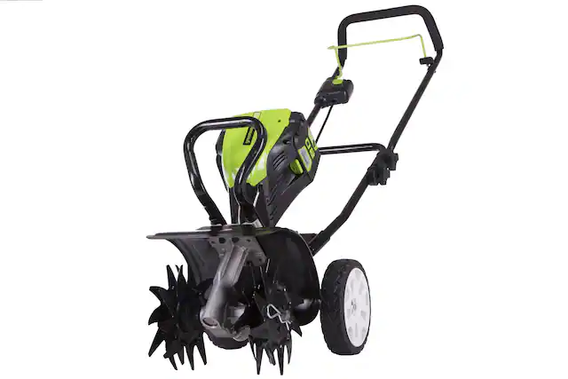Front. Greenworks - 80V 10 in. Cultivator (Battery and charger not included) - Green.