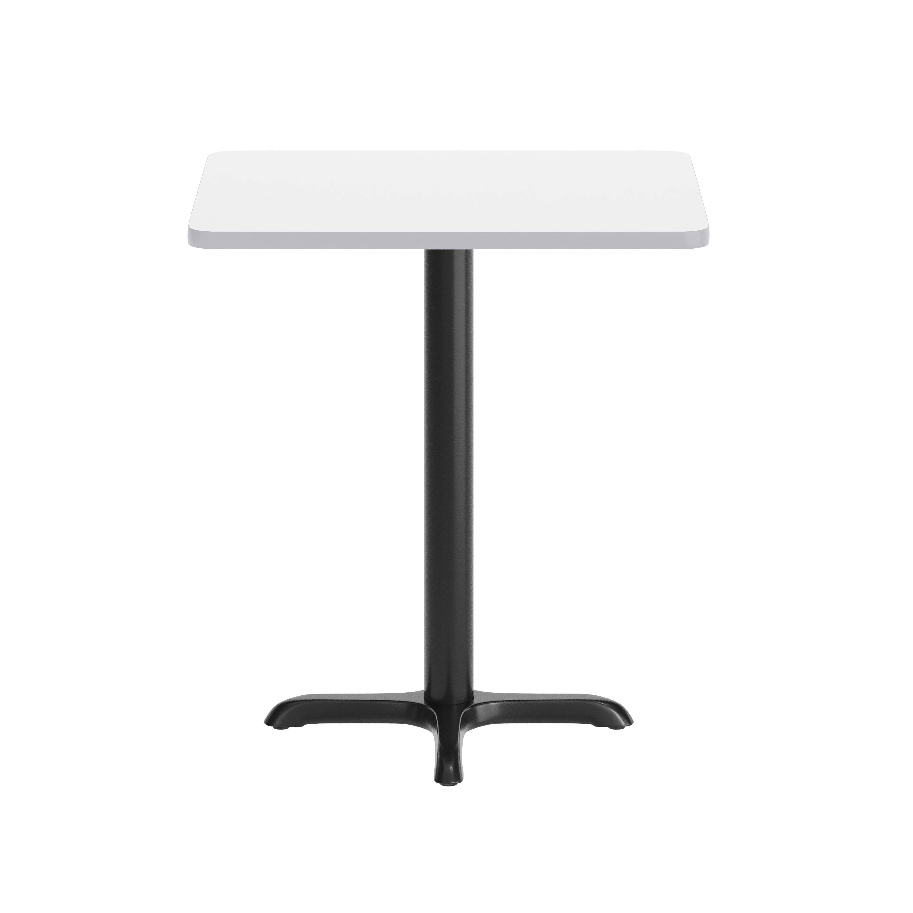 Angle. Flash Furniture - Graniss 24'' x 30'' White Rectangular Laminate Table Top with Black 22 x 22 "X" Style Table Height Base - White.
