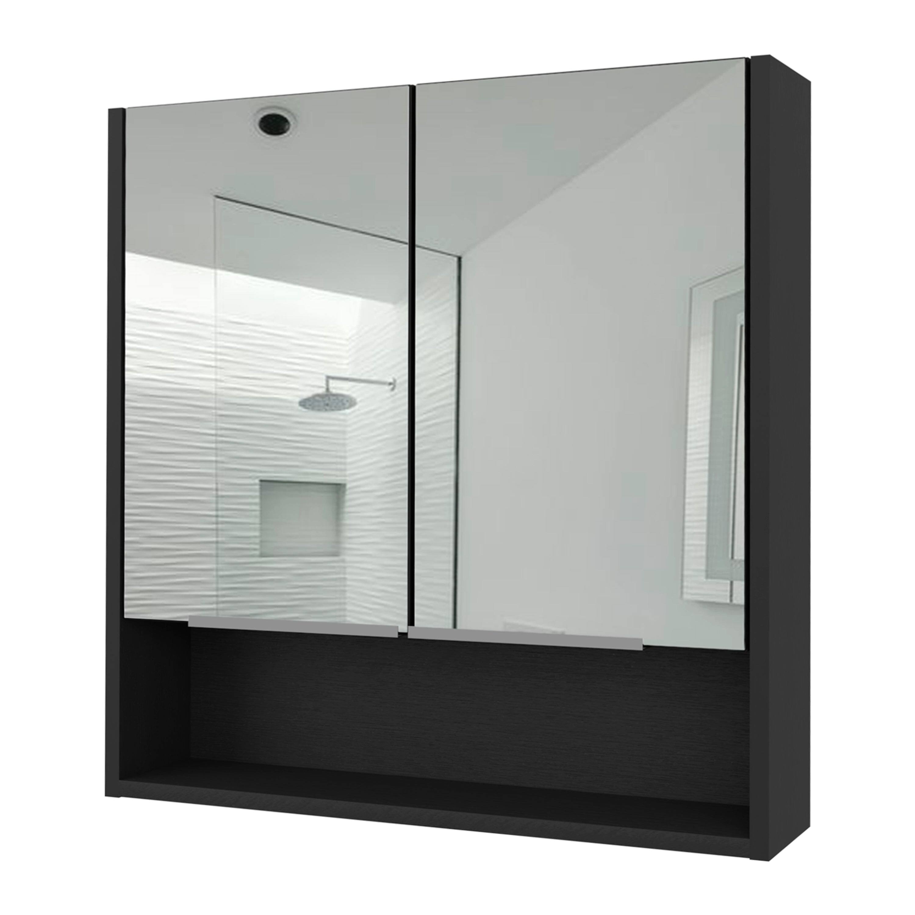 Front. Treevol Furniture - Lexington Medicine Cabinet ,Bathroom,Black - Black.