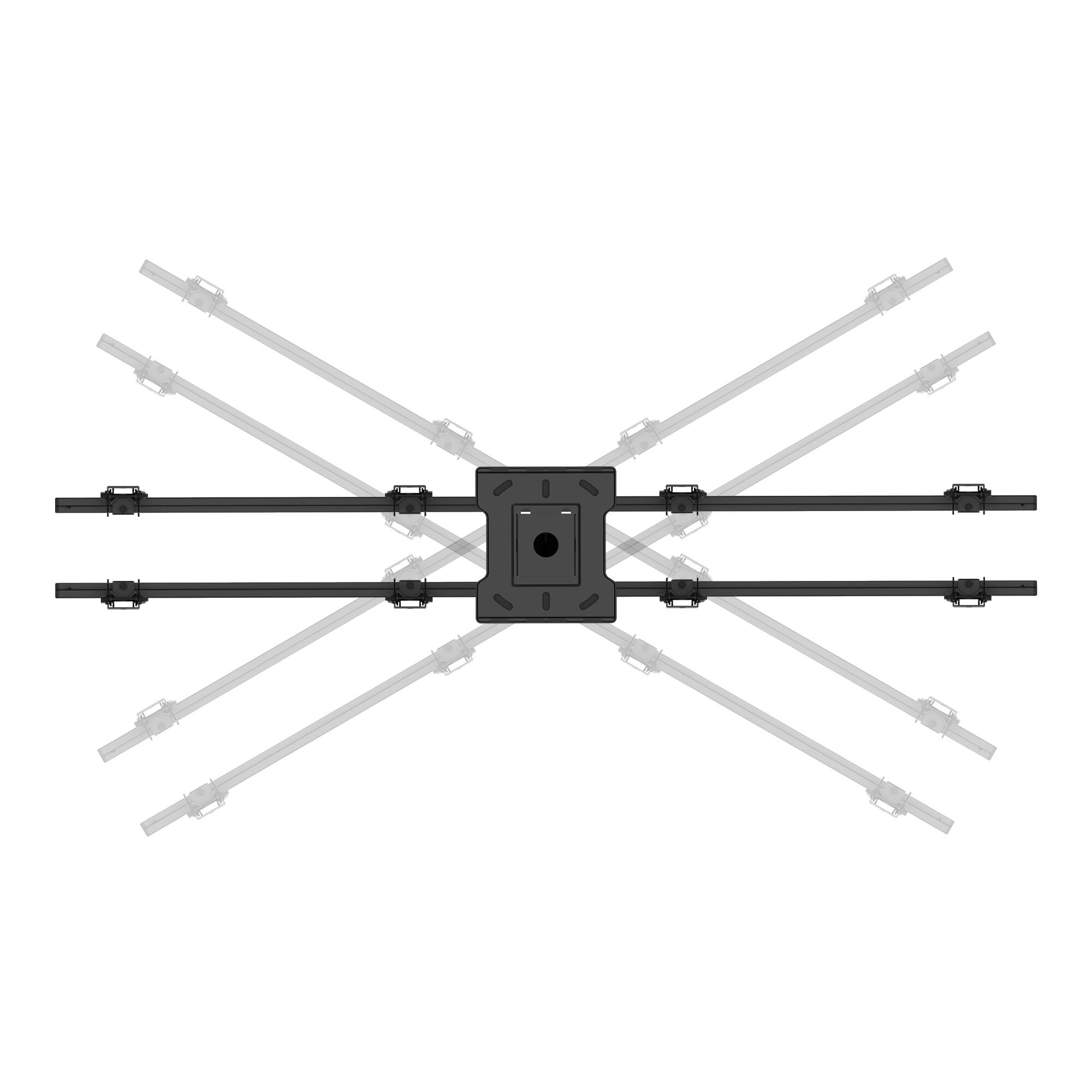 Alt View 1. Kanto - Back-to-Back Quad Screen TV Ceiling Mount for Four 40” to 45” TVs - Black.