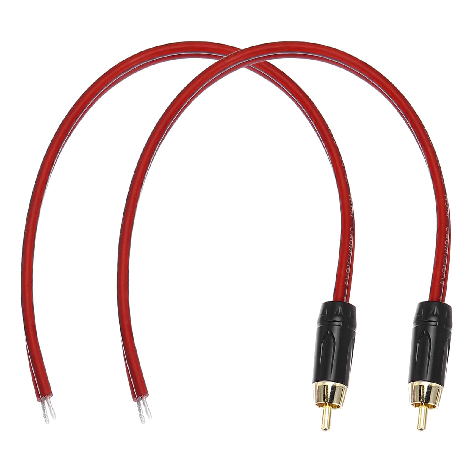 Unique Bargains - 2pcs RCA to Bare Wire Open End Audio Cable, 14AWG Gold Plated Extension Wire for Guitar, Speakers - Red price history on PriceWatchPro