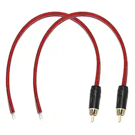 Unique Bargains - 2pcs RCA to Bare Wire Open End Audio Cable, 14AWG Gold Plated Extension Wire for Guitar, Speakers - Red