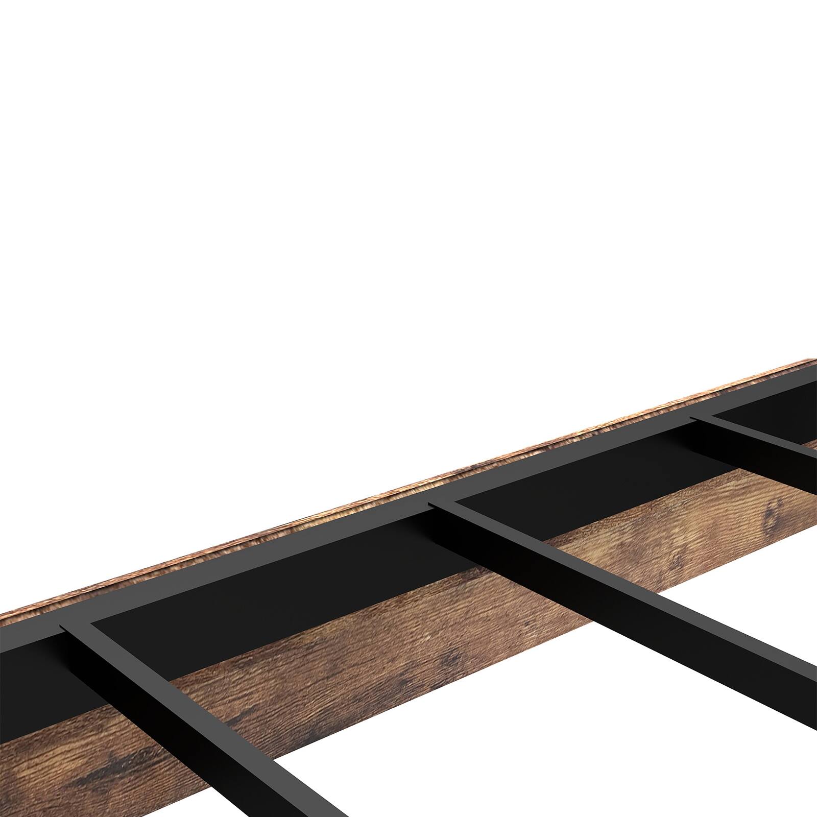 Alt View 2. LUCKY ONE - King Size Floating Bed Frame with LED Lights - Brown.