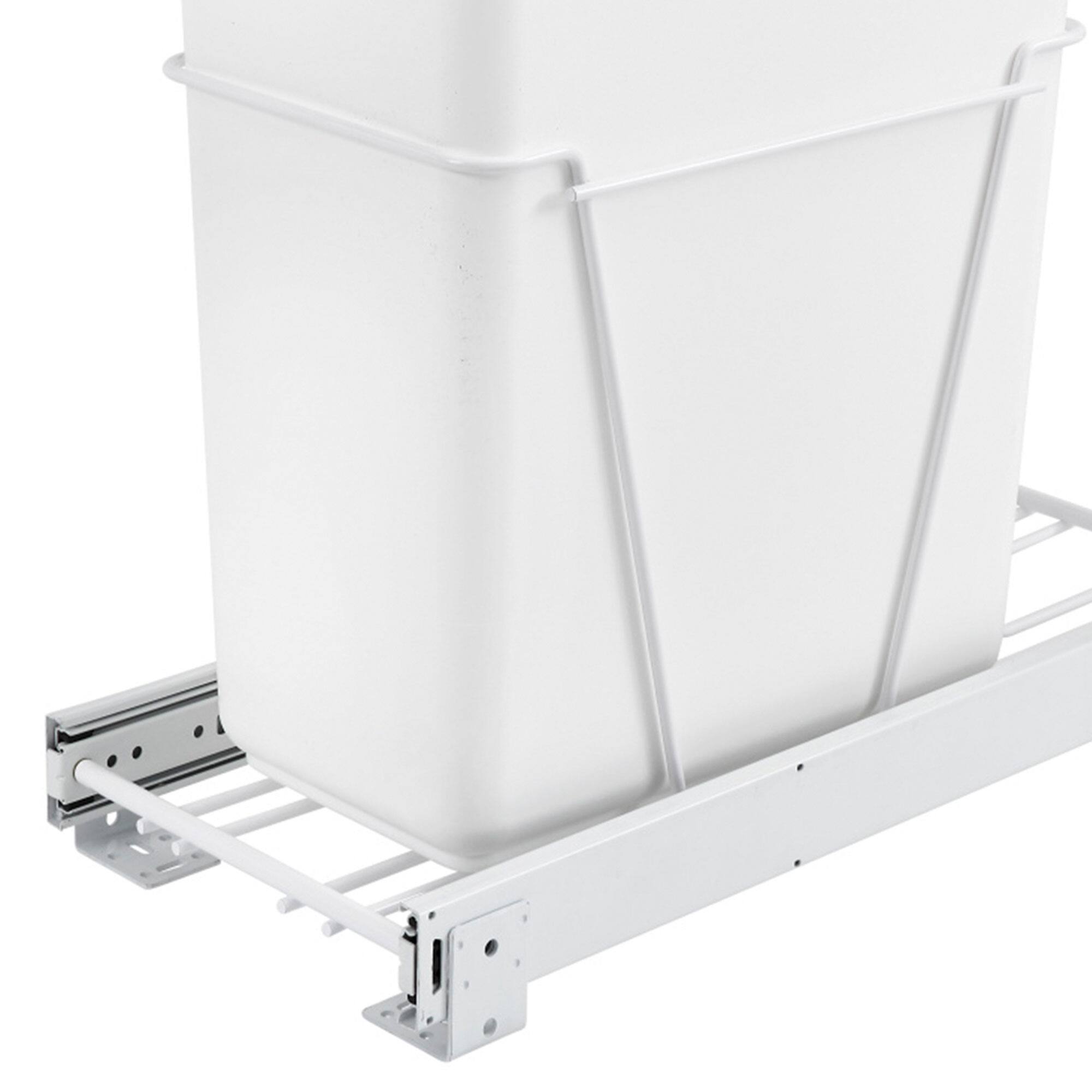 Alt View 4. Rev-A-Shelf - Rev-A-Shelf Single Pullout Kitchen Cabinet Trash Can 30 qt., RV-9PB S - White.