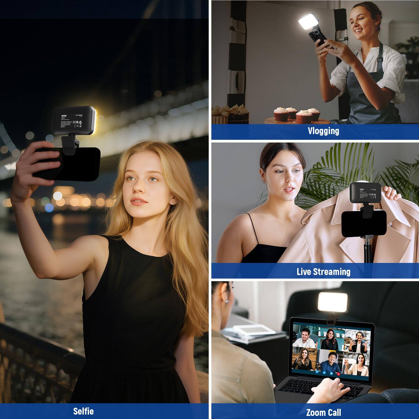 - Vlogging
- Selfie
- Live Streaming
- Zoom Call