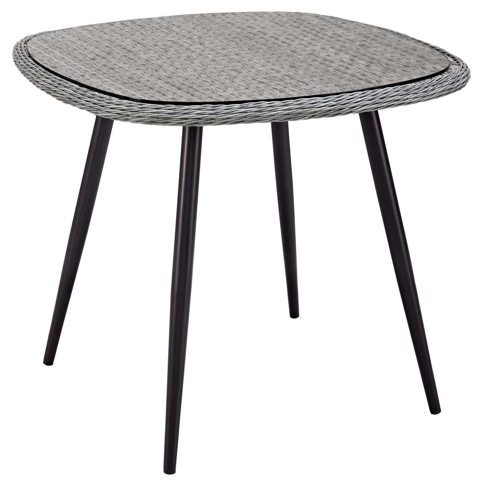 Angle. Modway - Endeavor 36" Outdoor Patio Wicker Rattan Dining Table by Modway - Gray.