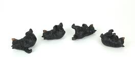 Mayrich Company - Set of 4 Bear Planter Pot Hanging Decorative Figurines Resin Plant Decor - Black