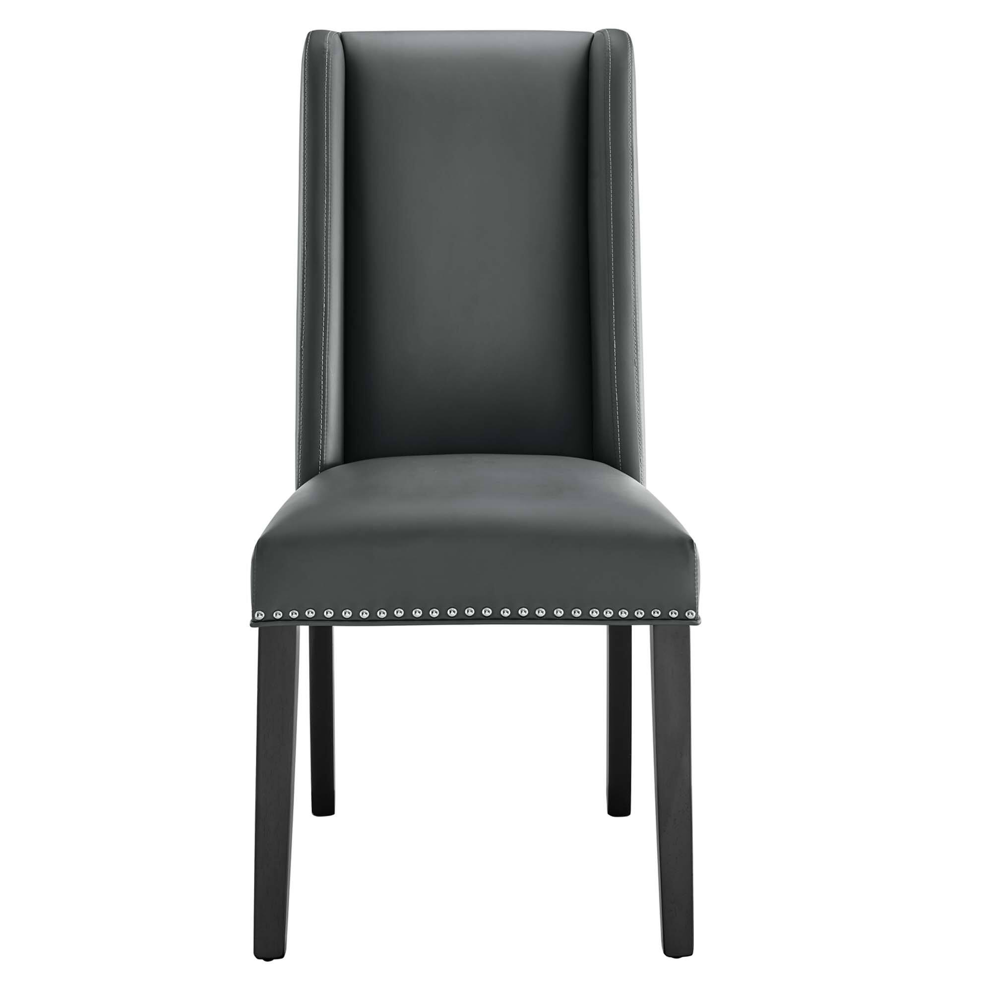 Alt View 5. Modway - Baron Vinyl Dining Chair Set of 2 by Modway - Gray.