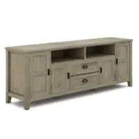 Simpli Home - Burlington SOLID WOOD 72 inch TV Media Stand in Distressed Grey For TVs up to 80 inches - Distressed Grey - Front_Zoom
