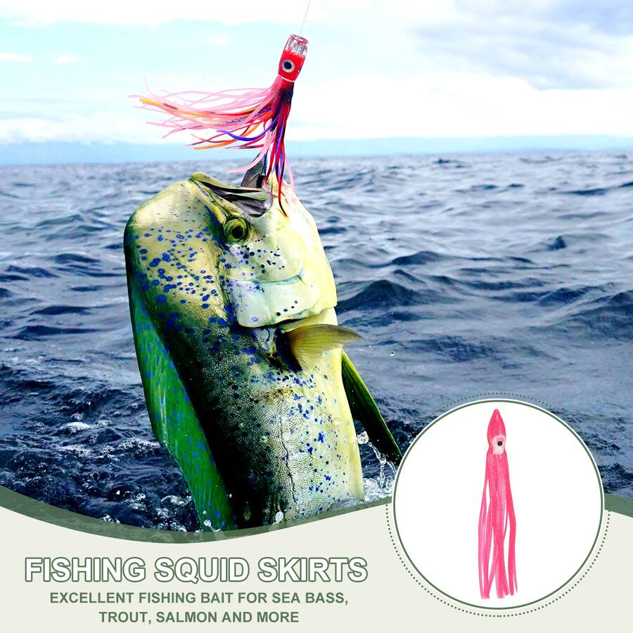 Unique Bargains Fishing Squid Skirts Glow Soft Plastic Trolling Lures ...
