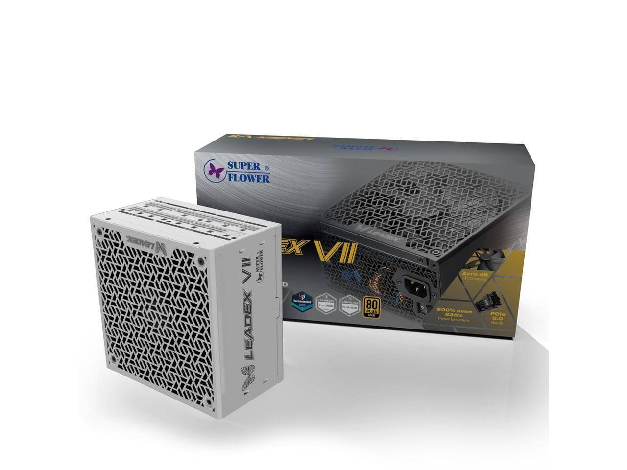SUPER FLOWER LEADEX VII  
80 PLUS  
Zero dB  
200% even Power Efficiency  
PCIe 6.0 Ready  
238% PCle Power Entropy  
8.0