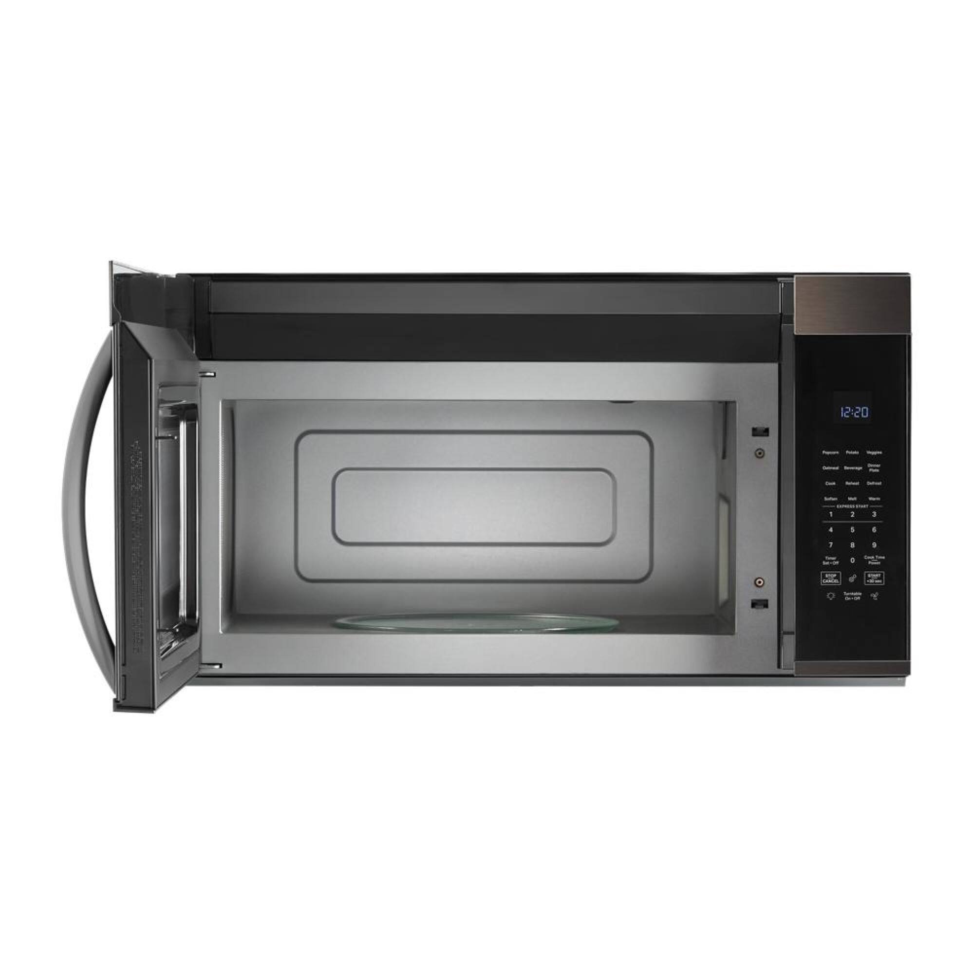Angle. Whirlpool - 1.9 Cu. Ft. Over-the-Range Microwave with Sensor Cooking - Black stainless steel.