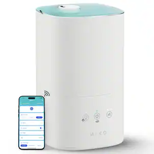 Miko - Breeze Smart Humidifier with App Control – 750 sq. ft. Coverage, 3L Tank, Cool Mist & Aromatherapy – - White