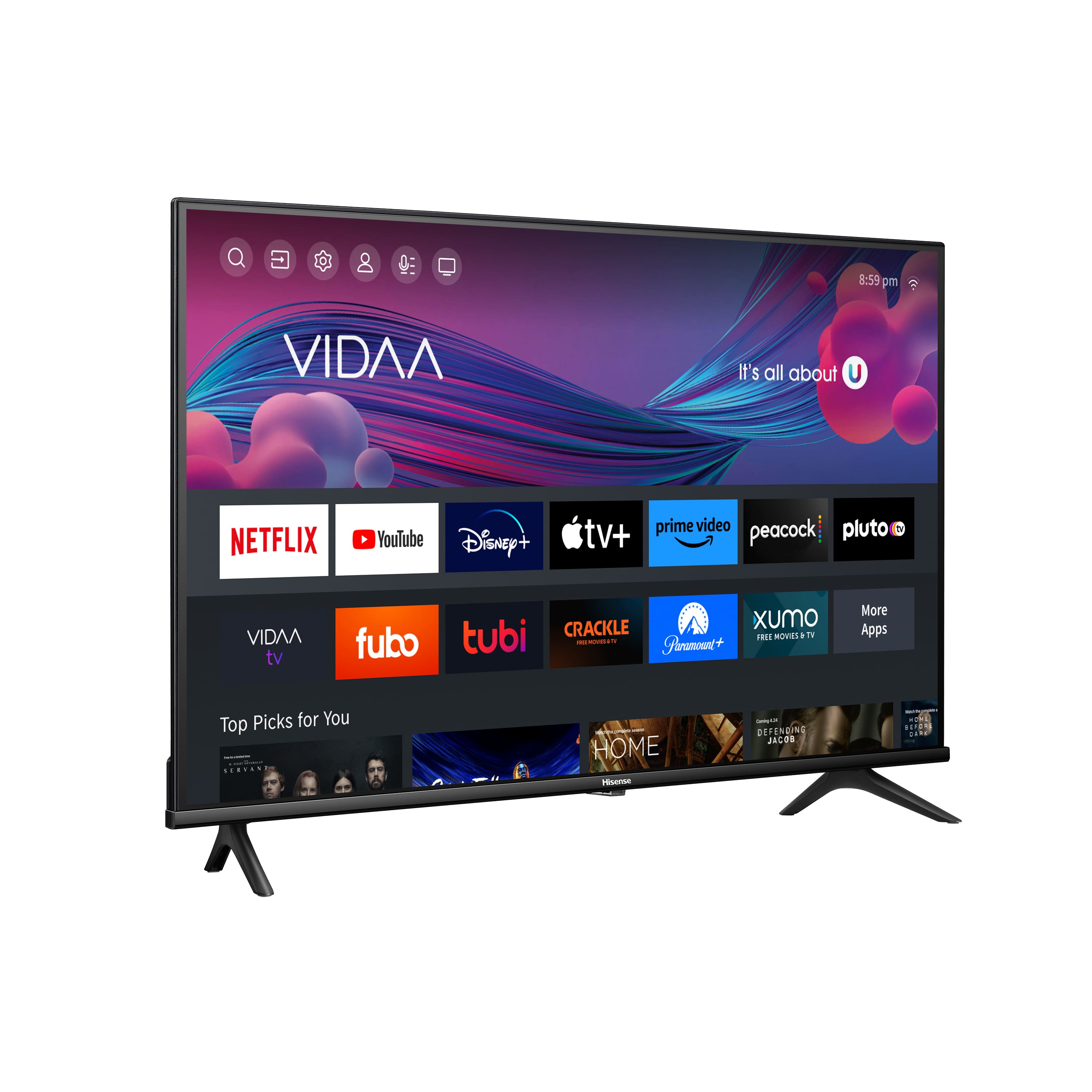 Left. Hisense - 32" Class A4 Series LED HD Smart Vidaa TV - Black.