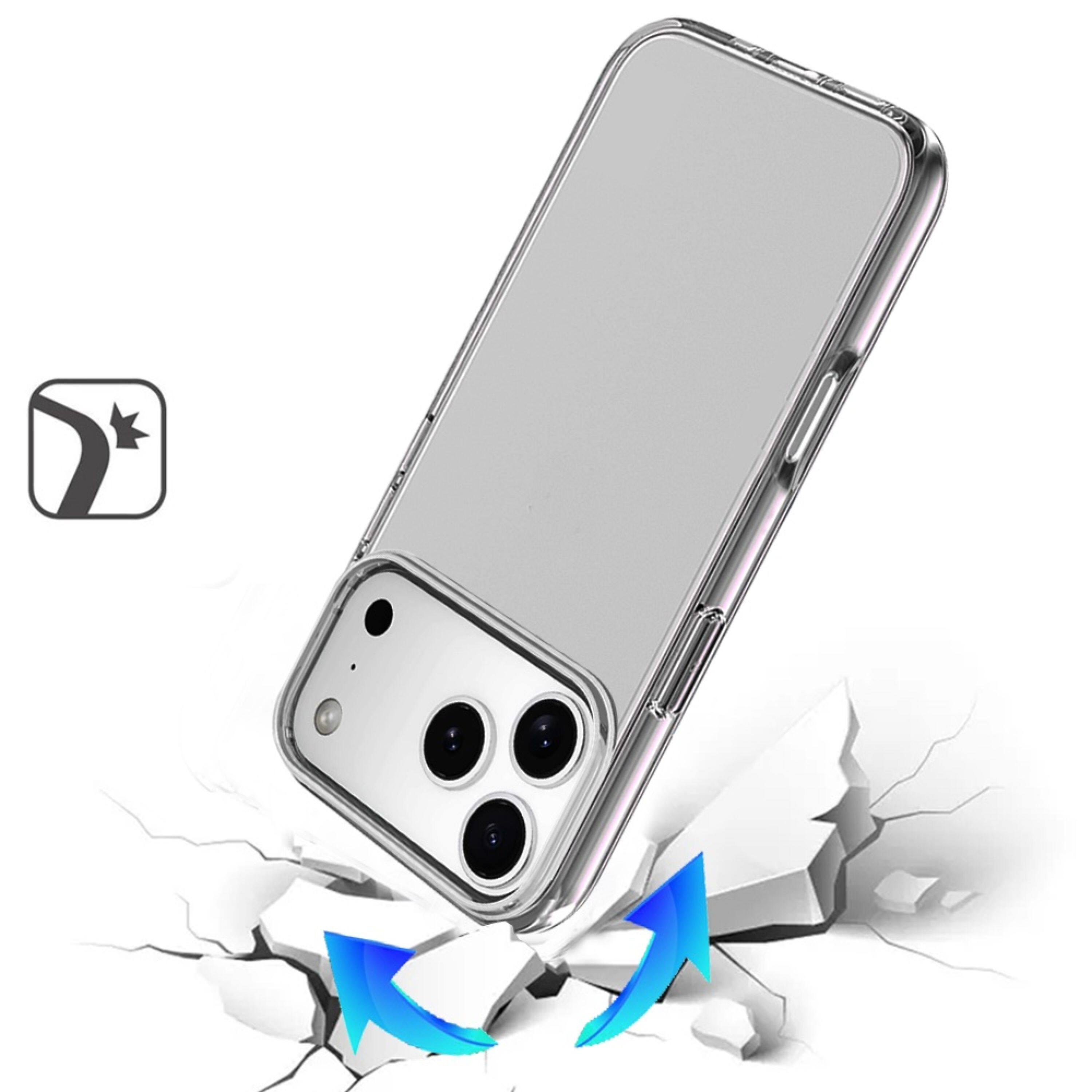 Angle. Kitcheniva - Translucent Case With Tempered Glass For iPhone 17 Pro Max Ultra Thick 3mm Smoke - Gray.
