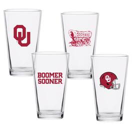 Indigo Falls - Oklahoma Sooners 16oz. Collector Pint Glass Four-Set - Multicolor