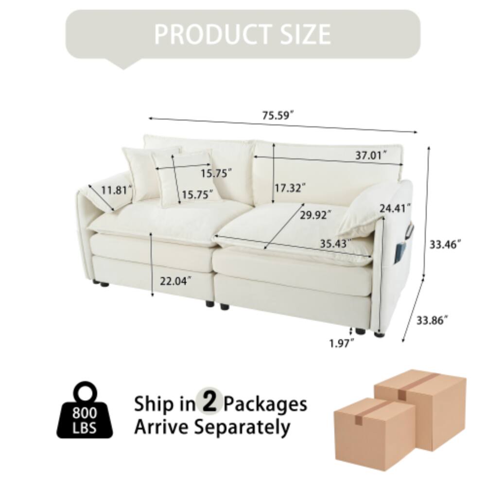 PRODUCT SIZE  
75.59" x 11.81" x 15.75" x 15.75" x 17.32" x 29.92" x 37.01" x 24.41" x 35.43" x 33.46" x 22.04" x 33.86" x 1.97"  
800 LBS  
Ship in 2 Packages  
Arrive Separately
