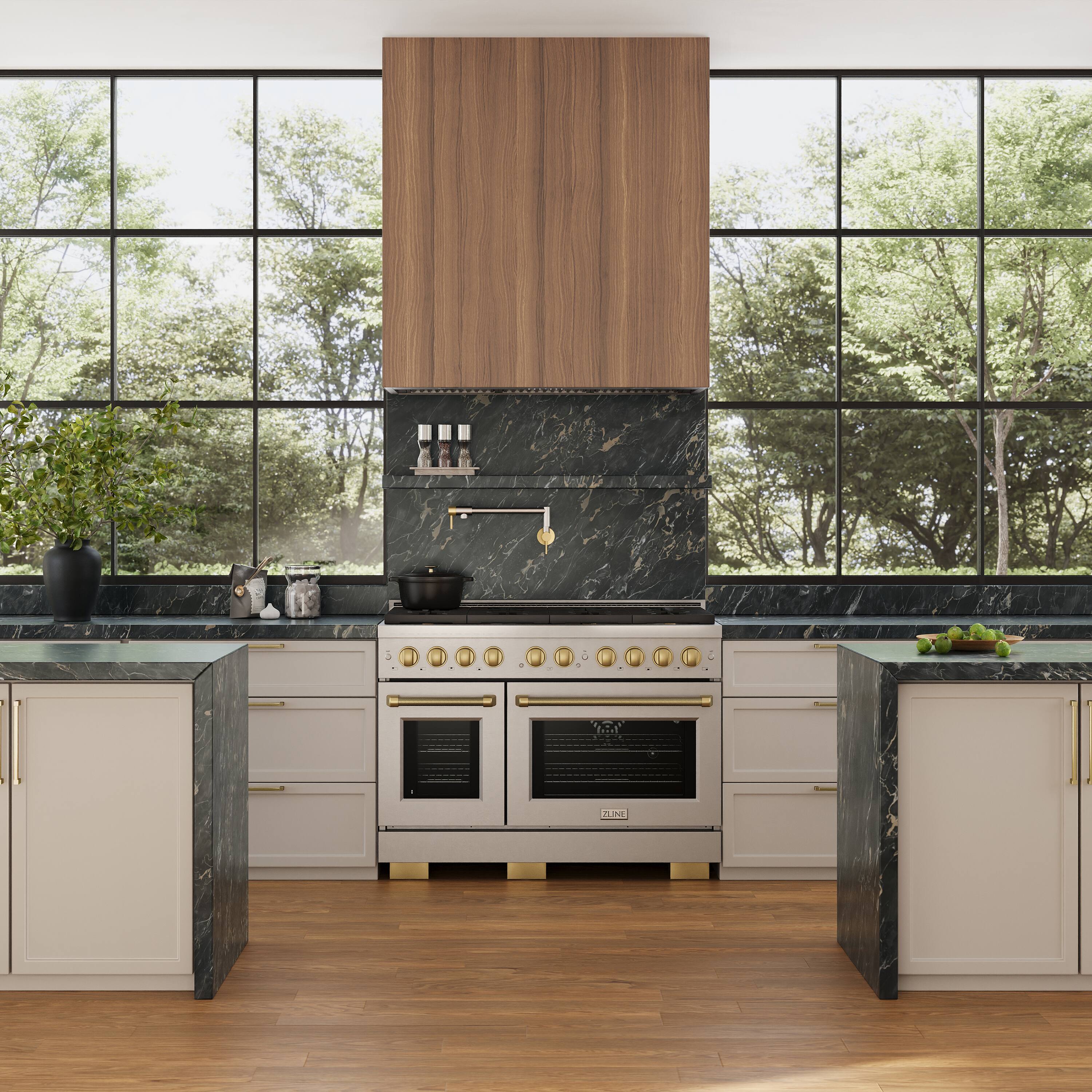Angle. ZLINE - ZLINE 46 in. DuraMount™ Ducted Wall Mount Range Hood Insert in Stainless Steel - Stainless Steel.