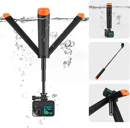 Front. Furno Fusion - 4 in 1 Selfie Stick Floating Hand Grip Tripod Waterproof Extendable Selfie Monopod.