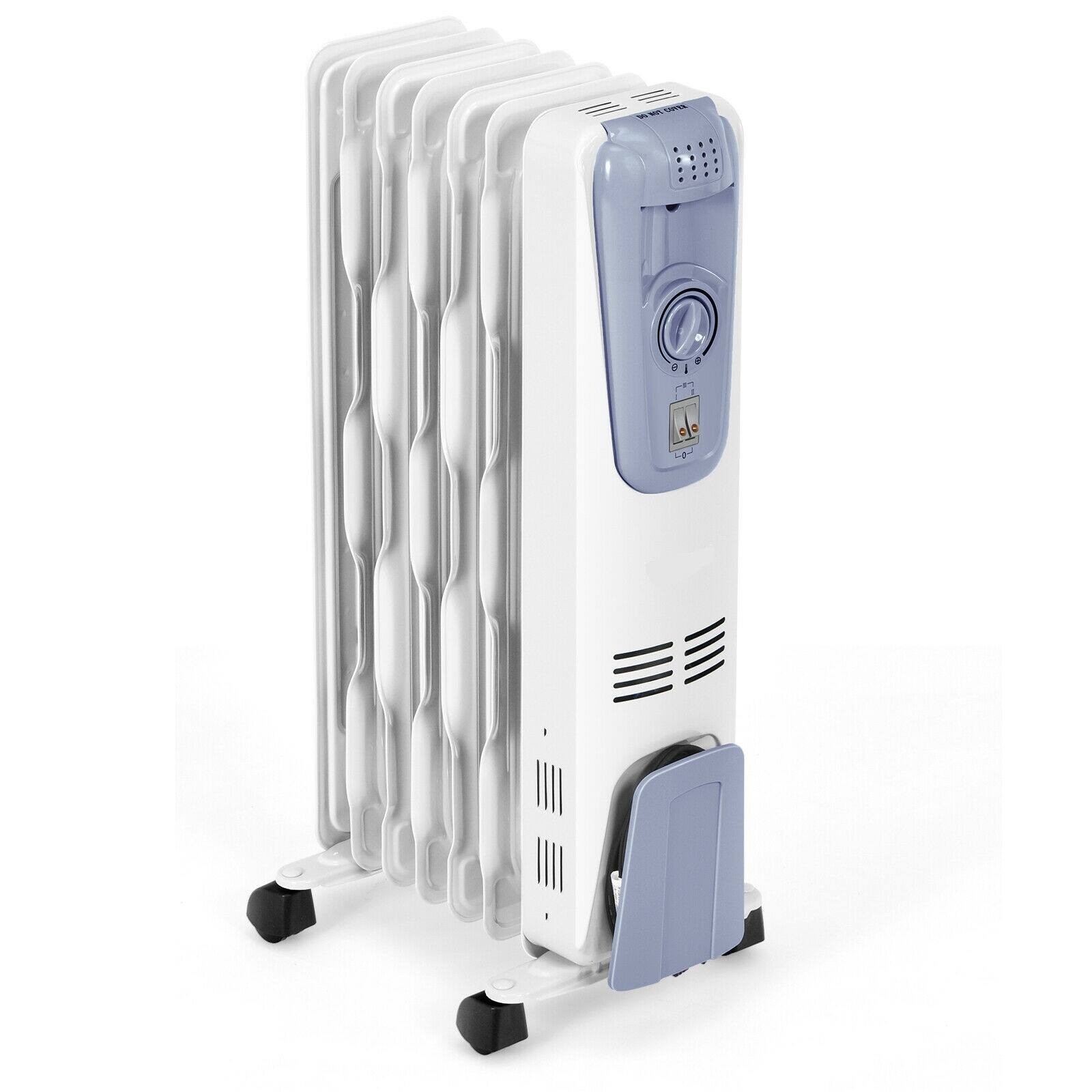 Alt View 9. Gymax - Gymax 1500W Oil Filled Space Heater Radiator w/ Adjustable Thermostat Home Office - Gray.